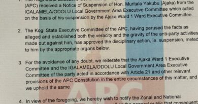 Alleged Anti-Party Activities: Kogi APC Approves Suspension Of NWC Member, Murtala Yakubu
