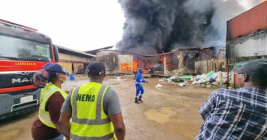 Photos: Fire Razes Mega Plastic Industries In Lagos
